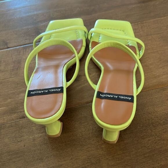 NEW Angel Alarcon Square-Toe Mules Lime Green EU 38 US 7 - 7.5 - Picture 5 of 10